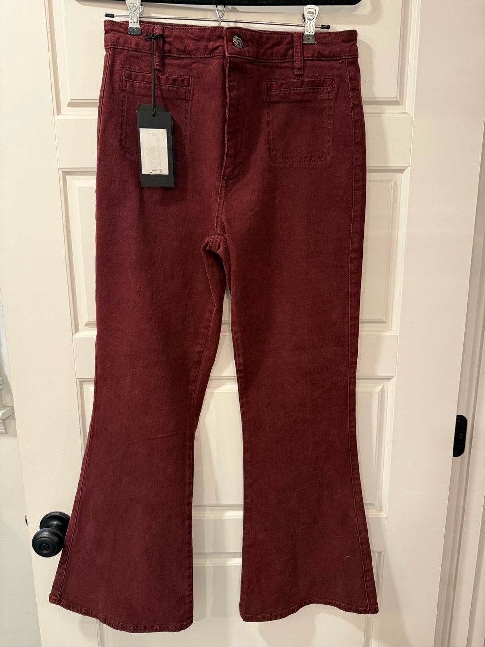 NWT PAIGE Marlow Skimmer Bootcut Jeans in “Dark Oxblood” size 29